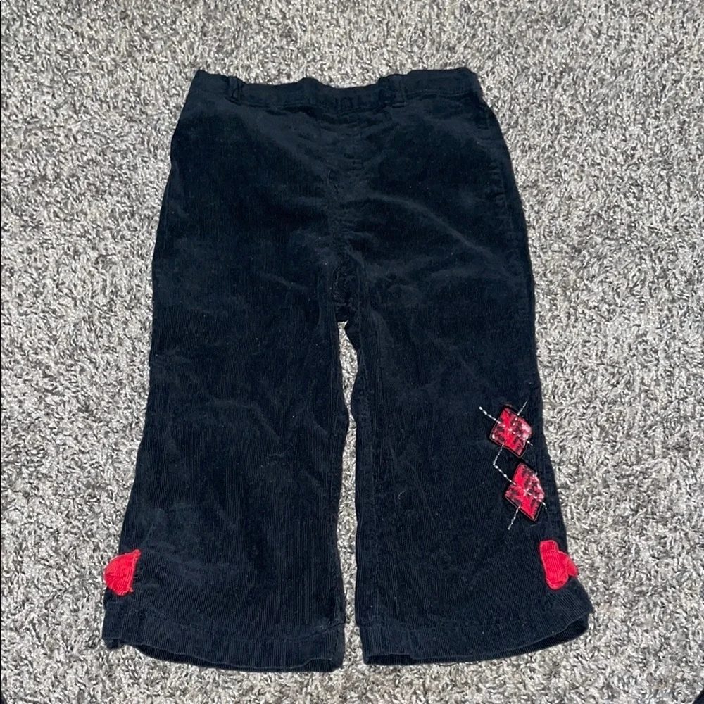 Kids Black and Red Casual Bottoms